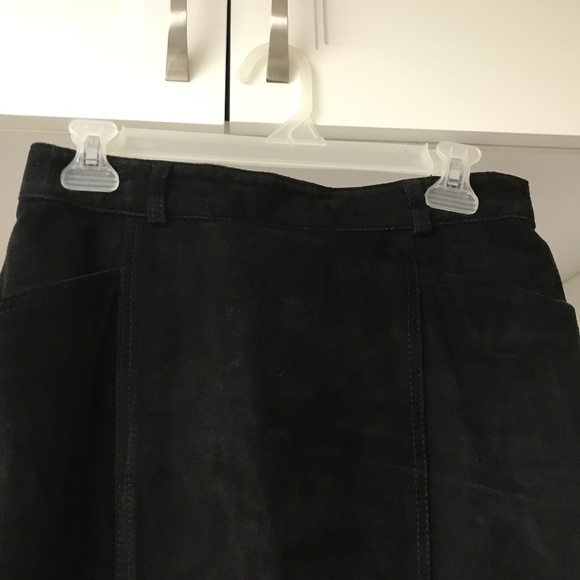 Genuine Vintage Parallel Couture Black Suede Women’s Pencil Skirt Size 7/8 W29” - Picture 4 of 11
